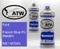 Preview: Ford, French Blue Pri Metallic, M9 / M7043: 400ml Sprühdose + 400ml Klarlack - Set, von ATW Autoteile West.